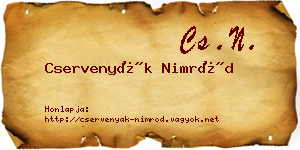 Cservenyák Nimród névjegykártya